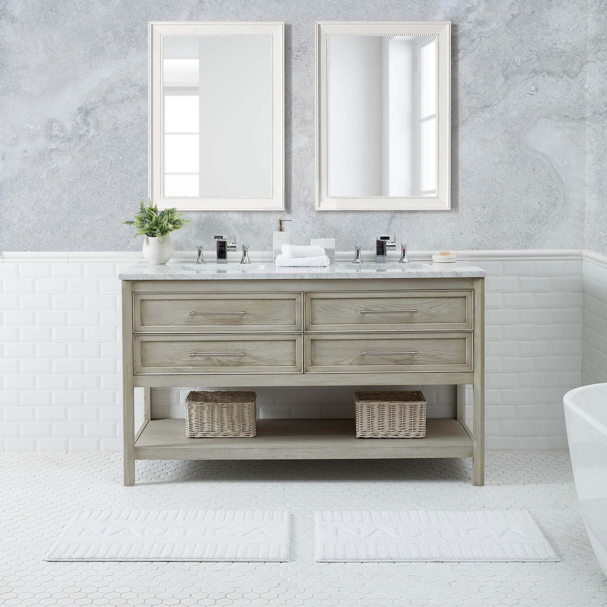 Tapete De Baño Logo White