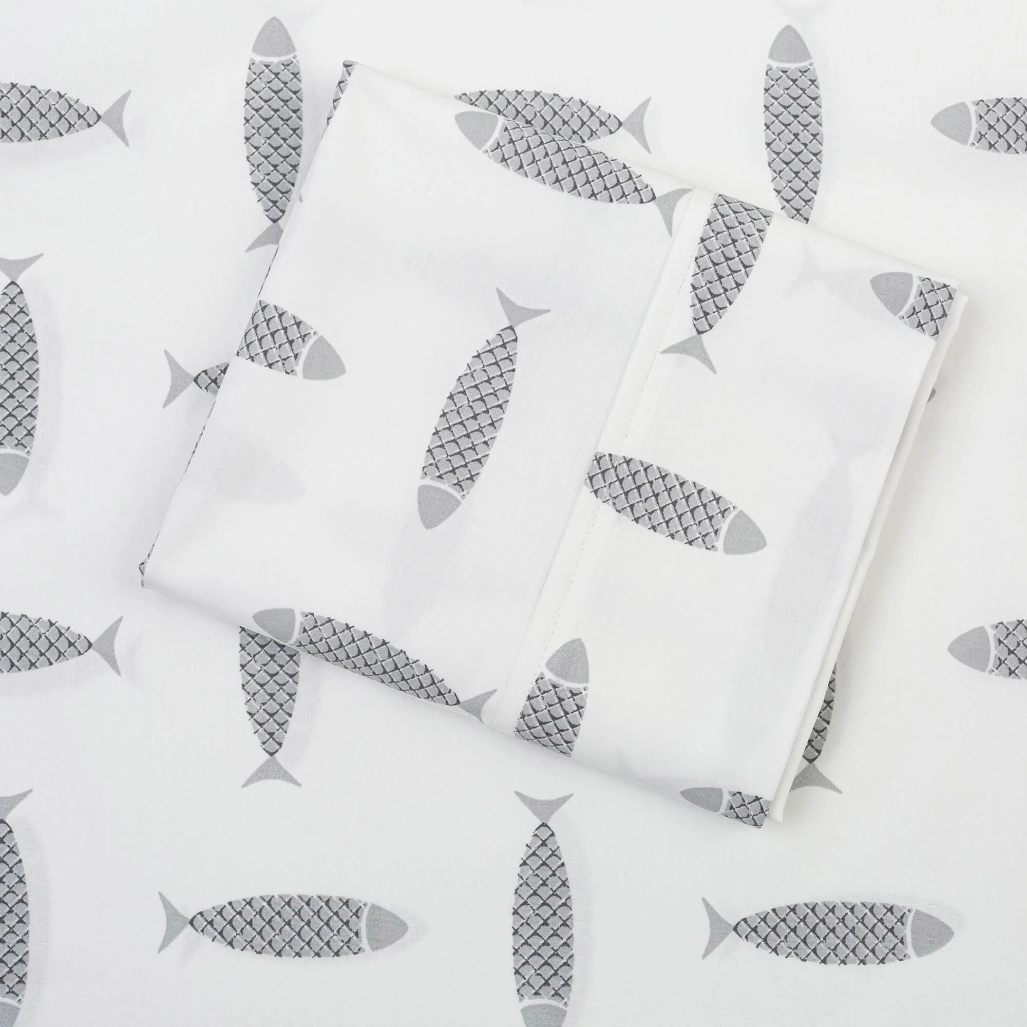 Set De Sábanas Woodblock Fish - Image 3